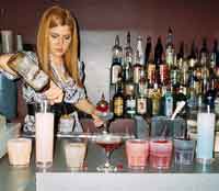Natasha bartender school graduate makes a Long Island Ice T